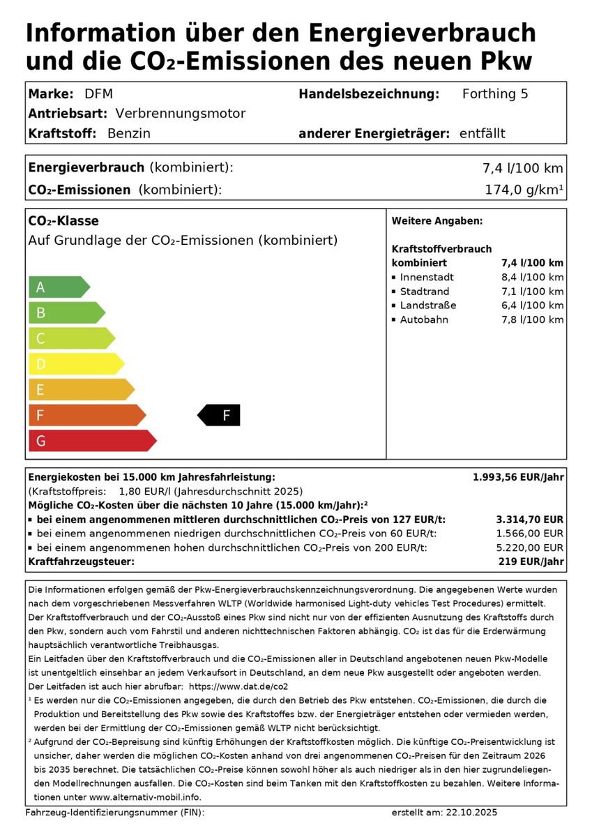 Fahrzeugabbildung DFSK Forthing 5 Friday Edition*SCHALENSITZE*PANO*